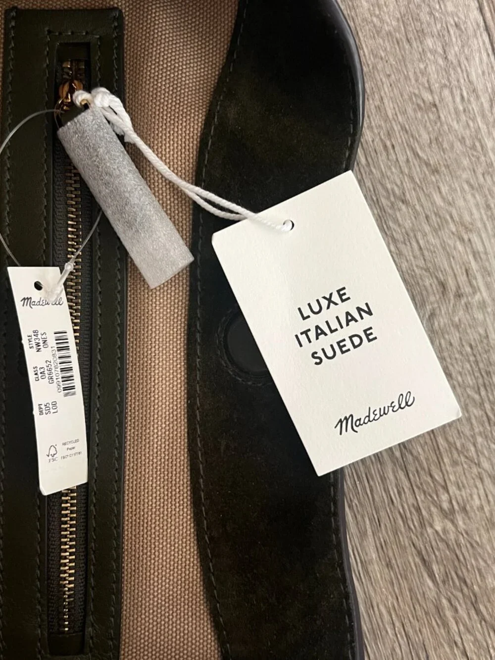Madewell Mylie Suede Shoulder Hobo Bag in Olive Green